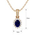 thumbnail image 5 of SuperJeweler 1 1/3 Carat Oval Shape Sapphire and Diamond Necklace In 14 Karat Yellow Gold, 18 Inches For Women, 5 of 6