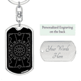 thumbnail image 2 of Sacred Diamond Star Cirle in Rectangle Stainless Steel or 18k Gold Premium Swivel Dog Tag Keychain, 2 of 16