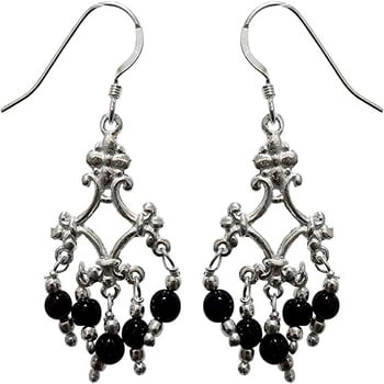 Chandelier Earrings for Women Black Onyx Gemstone Beads In 925 Sterling Silver Authentic Handmade Fashion Unique Designer Party Earrings Jewelry
