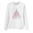 thumbnail image 5 of Shining Christmas Tree Graphic Sweatshirt for Women Long Sleeve Merry Christmas Pullover Top Trendy Holiday Tee with Festive Print Cozy Casual Fall and Winter Xmas Shirt, 5 of 5