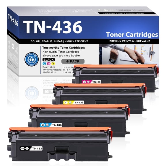 TN436 ZXTZX Toner Cartridges Compatibles for Brother TN436 Toner HL-L8360CDW MFC-L8900CDW Series Printers 4 Pack (Black Cyan Magenta Yellow)