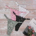 thumbnail image 6 of Yokua Women Sexy Low Waist Thongs See Through Lace Briefs T-Back Lingerie Underwear, 6 of 15