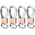 thumbnail image 1 of 4 Pack Metal Keychain Key Clip Hook, Key Rings Key Chain Ring Holder Organizer for Car Key Finder, Black , Rose Gold , Cyan , Violet, 1 of 6
