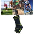 thumbnail image 2 of 1 PC Compression Sports Ankle Brace Silicone Padded Protect Heel Ankle Support Basketball Football Ankle Protector-Green Black,L, 2 of 6