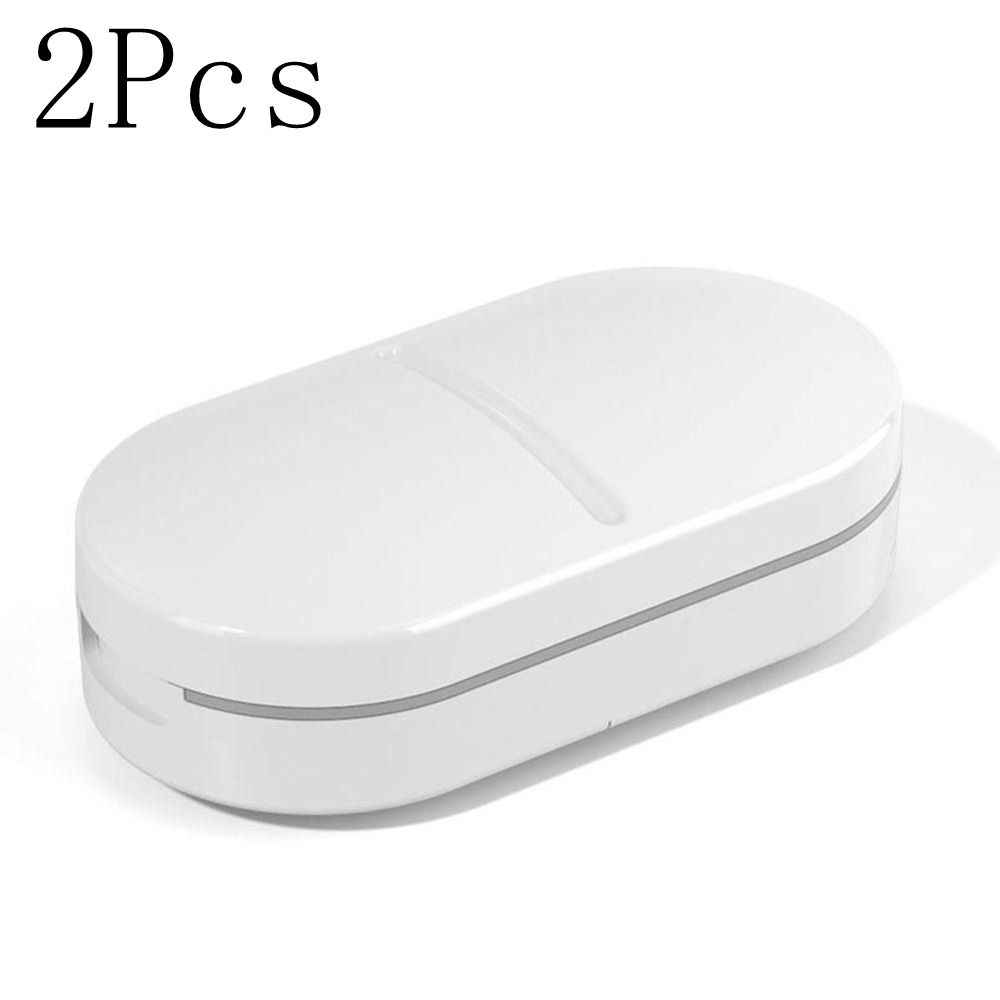 2Pcs Compartment Box Distribution Box Medicine Tablet Holder Safe