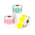 thumbnail image 1 of 1" Color Circle Thermal Sticker Label, Self-adhesive Round Direct Thermal Label, 1 of 5
