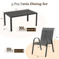 thumbnail image 3 of UDPATIO Patio Chairs Set of 5, Outdoor Dining Chairs High Back with All Weather Breathable Textilene, Metal Frame for Lawn Garden Backyard Deck,Dark Grey, 3 of 9