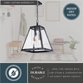 thumbnail image 5 of Tremont 4 Light Crystal Black Urban Loft Pendant Lantern Clear Glass, 5 of 9