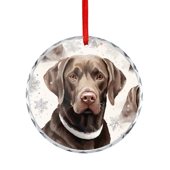Crystal Glass Ornament Christmas Labrador Dogs Christmas Decorative Hanging Ornaments Merry Christmas Cute Animals Gifts for Women