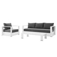 thumbnail image 4 of Modway Tahoe Outdoor Patio Powder-Coated Aluminum 3-Piece Set in White Charcoal, 4 of 15