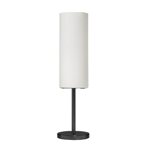 Dainolite 83205-MB-WH 18 in. 100W Paza 1 Light Incandescent Table Lamp, Matte Black with White Glass