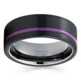 thumbnail image 2 of Purple Tungsten Wedding Band Anniversary Ring Men & Women Anniversary Ring Black Tungsten Ring Comfort Fit Band, 2 of 2