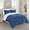 Blue, variant on Pleated Sherpa Comforter Set 3-Piece Reversible Comforter Set King/Cal King Gray