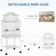 PawHut 53.9'' Grande Cage à Oiseaux en Acier Roulant Oiseau Maison avec Roues, Blanc – image 5 sur 9