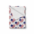 thumbnail image 2 of 4th of July Soft Flannel Fleece Throw Blanket, Pattern American Flags in the Heart Shape Love of Nation, Cozy Plush for Indoor and Outdoor Use, 70" x 90", Red White and Navy Blue, by Ambesonne, 2 of 6