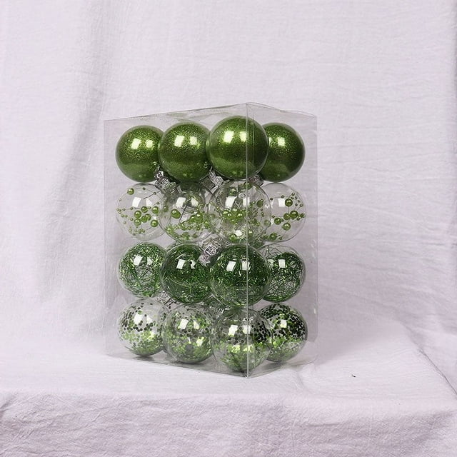 CNKOO Christmas Balls Christmas Day Ornaments 24PCS Shatterproof Ball Hanging Ball for Xmas Tree Party Decoration Frosted Christmas Ball Matte Shiny Christmas Ball