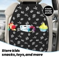 thumbnail image 4 of Tropical Leaf Black White Mats Back Seat Protectors, Car Seat Protector Vehicle Organizers Waterproof Cover Back Seat Cover for Kids with 3 Storage Pockets 2 Pack, 4 of 5