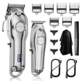 thumbnail image 1 of SUPRENT® PRO Cortapelos profesionales para hombres - Kit de corte de cabello y combo de recortador de cuchilla en T Zero Gap - Juego de cortapelos de peluquero inalámbrico con pantalla LED para regalo, 1 of 5