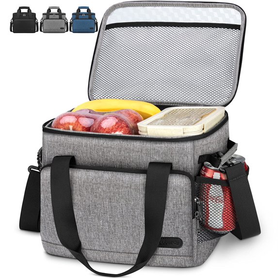 Insulated Lunch Bag for Men /Women Leakproof Lunch Box Freezable Lunch Organizer Reusable,Grey 30L