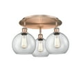 thumbnail image 2 of Innovations Lighting  Athens - 3 Light 20" Flush Mount Clear/Antique Copper, 2 of 5