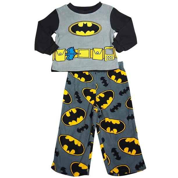 Toddler Boys Batman Long Sleeve Fleece 2 Piece Flame Resistant Pajamas