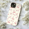 thumbnail image 5 of Sweet Cherry & Pink Bow Pattern Phone Case, Cute Pastel Watercolor Fruit Design Protective iPhone Cover for iPhone 16 15 14 13 12 11 Pro Max Mini, 5 of 6