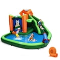 thumbnail image 1 of Gymax Inflatable Slide Bouncer and Water Park w/ Splash Pool Water Cannon 750W Blower, 1 of 10