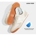 thumbnail image 6 of LUCKY STEP Womens Retro Thin Sole Lace up Fashion Sneakers Classic Lightweight Casual Shoes,Beige, 6 of 10