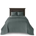 thumbnail image 3 of JERFIT Reversible 3-Piece Quilt Set King Size, Balsam Green, Lightweight Summer Bedding with Anti-Microbial Protection, 3 of 10