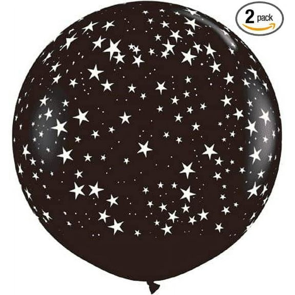 Qualatex 3' Stars Around Onyx Black (2/Bag)
