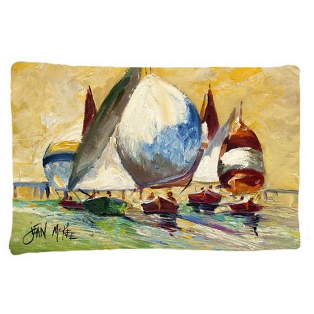 Carolines Treasures JMK1033PILLOWCASE Bimini Sails Sailboat Fabric Standard Pillowcase