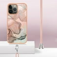 thumbnail image 3 of Mantto for iPhone 12 Pro Max Case, with Lanyard Adjustable Strap, Marble Pattern Soft TPU Bumper Hard PC Back Shockproof Protective Glossy Stylish Durable Phone Case for Women Girls,Rosegold, 3 of 7