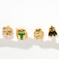 thumbnail image 2 of Nuevo Ins Vintage lindo Zirocn Samurai casco espada Yoda Stud pendientes conjunto para mujeres fiestas de cumpleaños joyería de moda regalos, 2 of 2