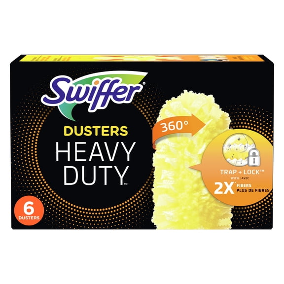 Heavy Duty Dusters Refill, Dust Lock Fiber, Yellow, 6/box | Bundle of 5 Boxes
