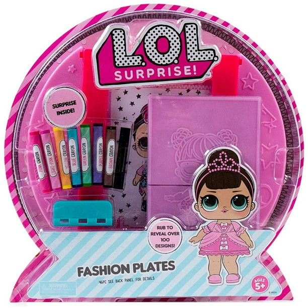 L.O.L. Surprise! Fashion Plates, Fashion Design Activity Kit (Makes Over 100 Designs, 14 Fashion Plates, 20 Sheets of Paper, 1 Scratch Art Sheet, 7 Crayons Included)