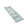 thumbnail image 5 of Unique Loom Outdoor Modern Collection Area Rug - Cartago (2' x 6' 1" Runner Teal/Ivory), 5 of 11
