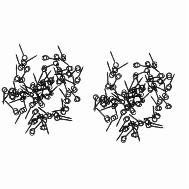 100Pcs Boilie Tornillos Tornillo Clavija Accesorio de pesca 13 mm Negro