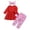 a5-Red, variant on yboeqw Baby Girl Outfits Cute Ruffle Long Sleeve Top Pants 3 Piece Girls' Fall Winter Clothing Set 1-5T,Size 3-4 Years