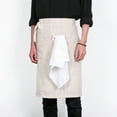 thumbnail image 3 of 100% Linen Bistro Apron with Pockets 25x35 inch - Unisex Half Apron - Natural, 3 of 7