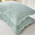 thumbnail image 3 of 2-Piece 100% Cotton Quilted Pillow Shams Embroidered Farmhouse Pillow Shams (Standard, Aruba Blue), 3 of 7