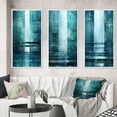 thumbnail image 1 of Designart "Turquoise Riverside Door to the Other Side II" Abstract Collages Framed Wall Art Set Of 3 - Turquoise Transitional Frame Gallery Wall Set For Home Decor, 1 of 6