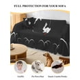 thumbnail image 4 of Black Modern Couch Cover for 2 Cushion Sofa, Farmhouse Rabbit Abstract Art Washable Loveseat Sofa Covers Slipcover for Sectional Sofas L-Shaped, Couch Throw Cover 71"x118", 4 of 9