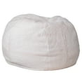 thumbnail image 2 of Emma + Oliver Small White Furry Refillable Bean Bag Chair for Kids and Teens, 2 of 10