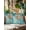 Aqua, Tan, Ivory, variant on Outdoor Pillows Waterproof, Coastal Beach Palm Tree Throw Pillows with Inserts Included, Retro Teal Tropical Plant Summer Indoor Outdoor Decorative Lumbar Pillow for Bed/Couch/Patio 18"x18", 2Pcs