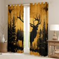 thumbnail image 2 of Homewish Wildlife Deer Blackout Curtains Set of 2 (52x84 Each) For Kids Children Teens,Woodland Animal Window Curtains,Black Brown Curtains and Drapes,Luxury Bedroom Decor, 2 of 6