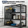 thumbnail image 3 of Garage Shelving Unit 5 Tier, Heavy Duty Metal Storage Rack 2240 lbs, Adjustable Wire Mesh Shelves for Garage Basement Warehouse, Black, 3 of 7