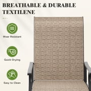 UDPATIO Outdoor Dining Chairs Set of 2, All Weather Swivel Patio Chairs, Outdoor Furniture for Backyard Deck, Khaki