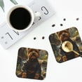 thumbnail image 4 of Naloa Forest Creek Cute Dog Coasters for Set of 4 - PU Leather Coasters, Coasters for Table Cup Tea Coffee Beer, Decorative for Kitchen Homedecor (Round), 4 of 6