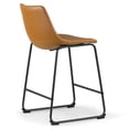 thumbnail image 7 of Set of 2 Barker Gray Fabric Tufted Bar Stool with Black Iron Legs, 7 of 7