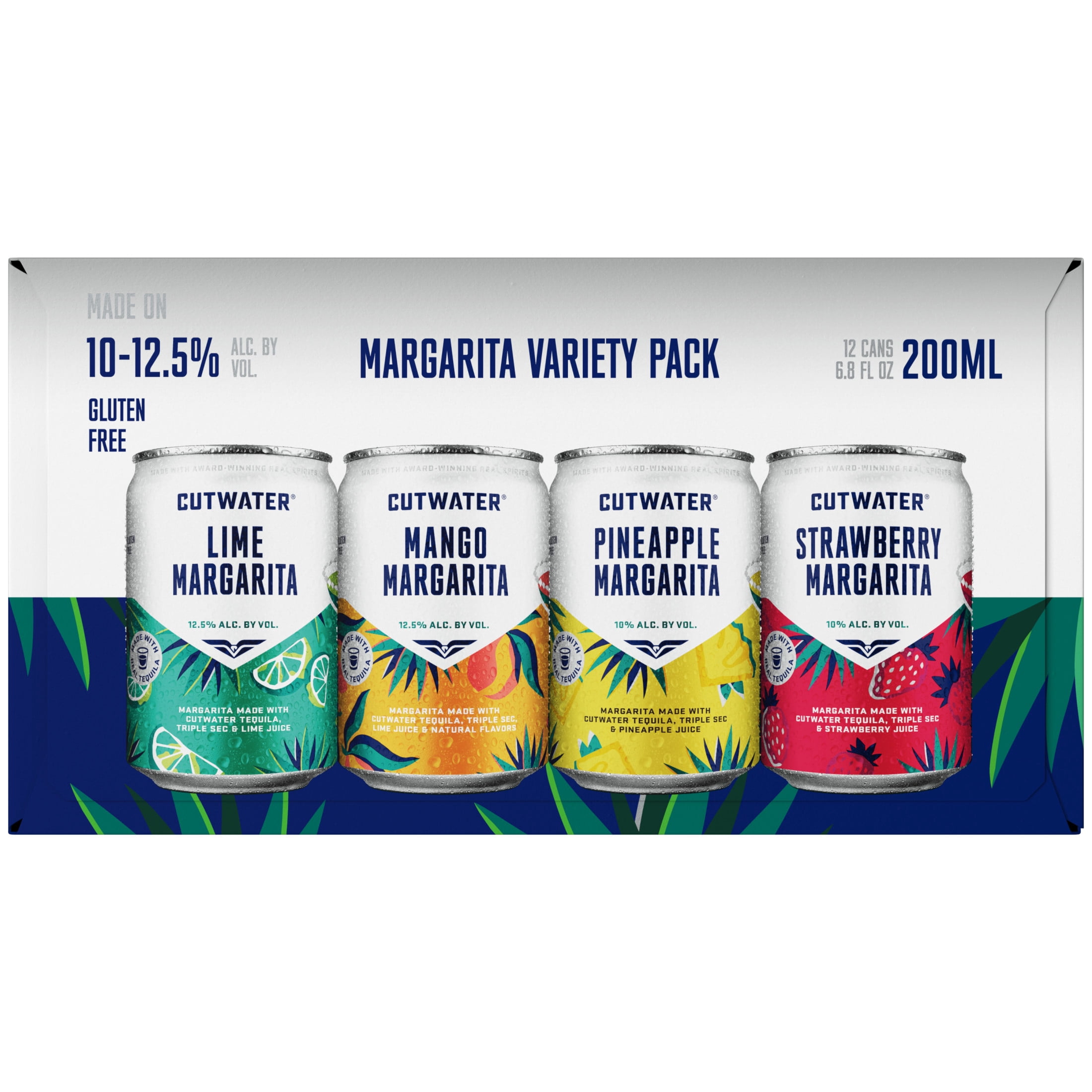 Cutwater Mini Margarita Variety, 12 pack, 200ml Aluminum Cans, 12.5% ABV